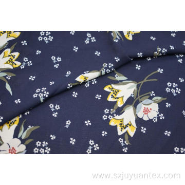 100% Polyester Lily Pattern Moss Crepe Print Fabric